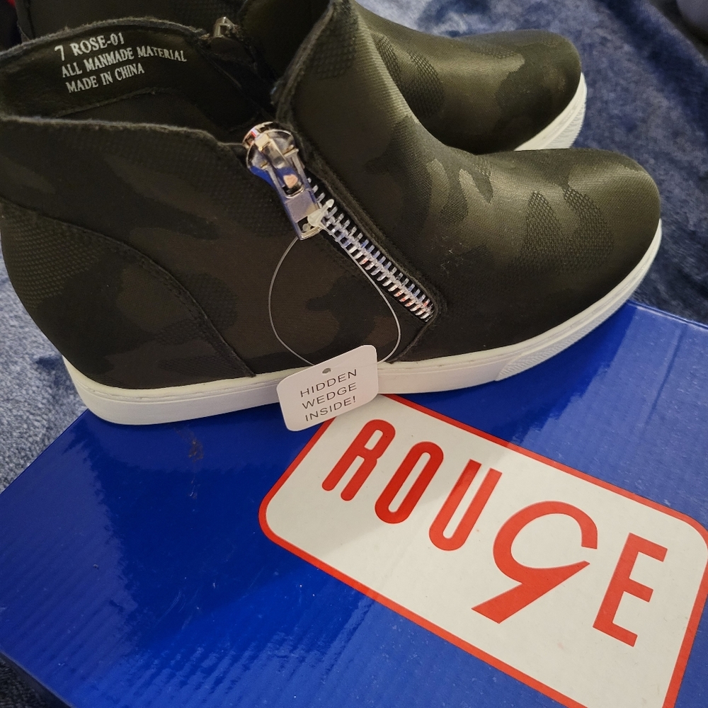 Olive Camo Wedge Shoes